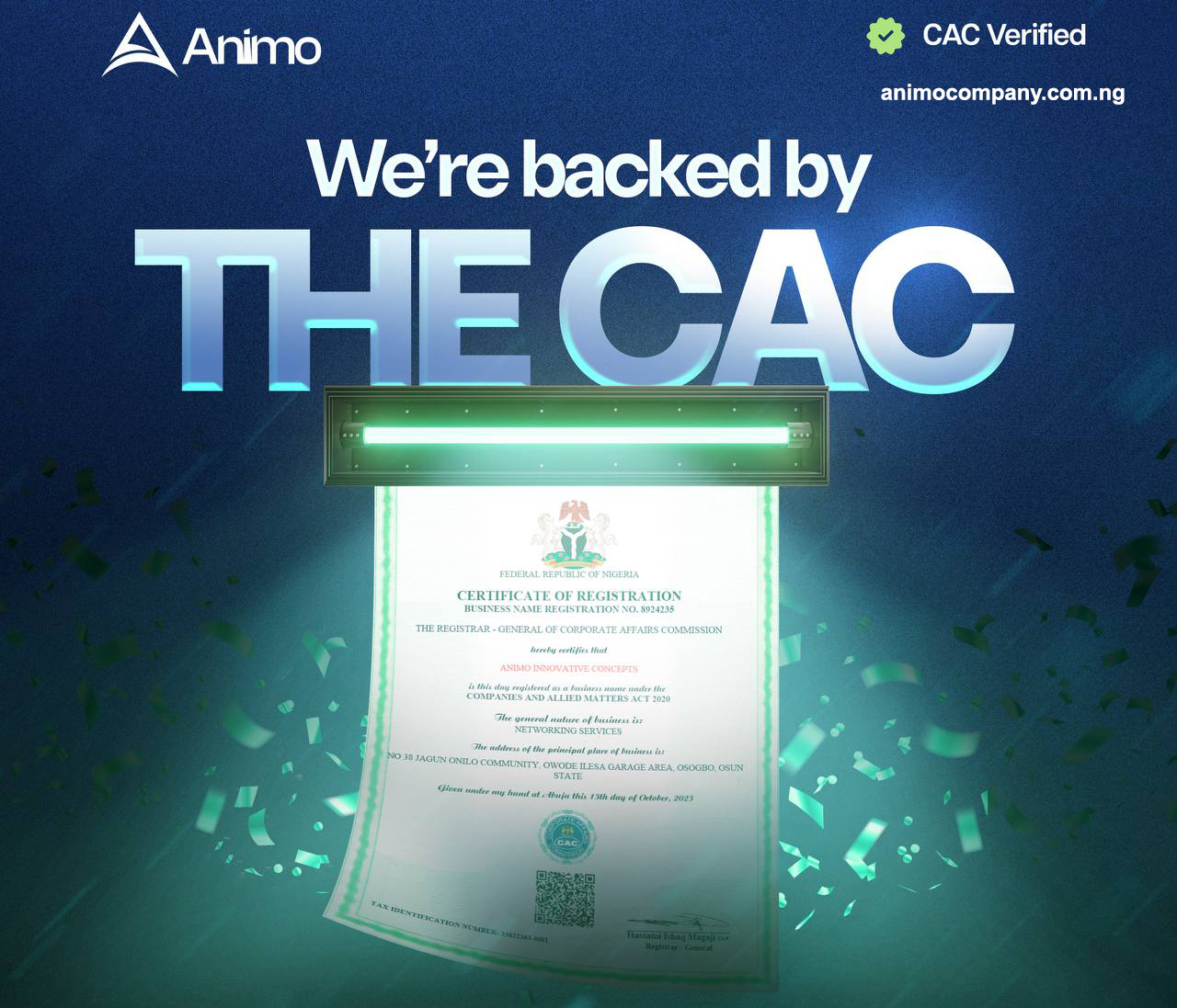 CAC Registration Certificate